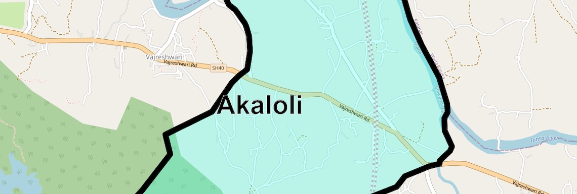 Location Map of Akaloli, Thane