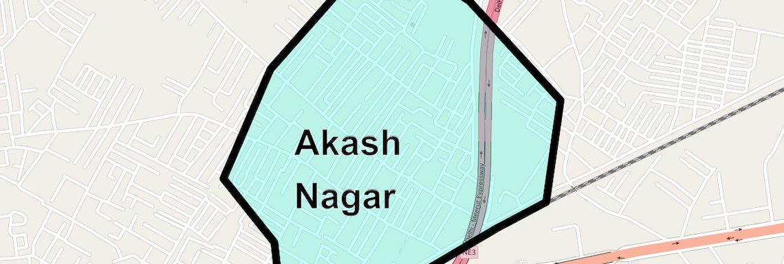 Location Map of Akash Nagar, Ghaziabad
