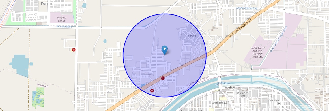 Location Map of Akash Vihar, Delhi