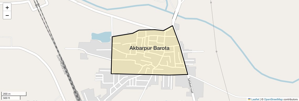 Location Map of Akbarpur Barota, Sonipat