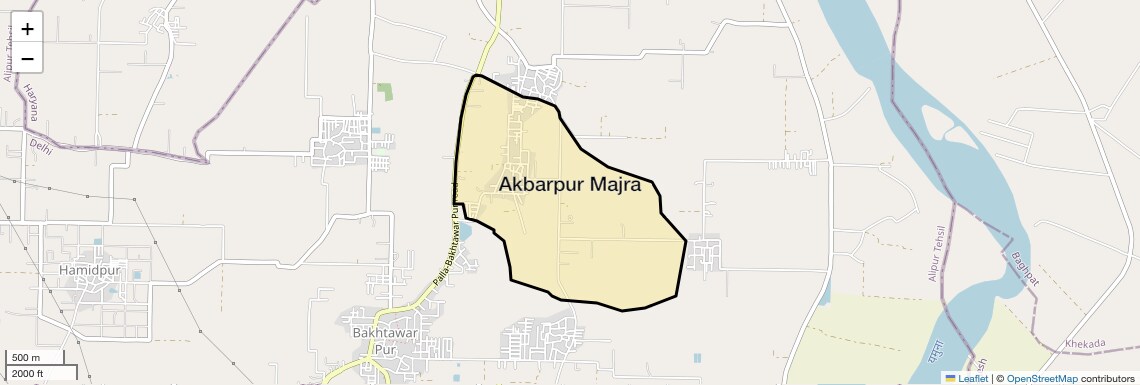 Location Map of Akbarpur Majra, Delhi