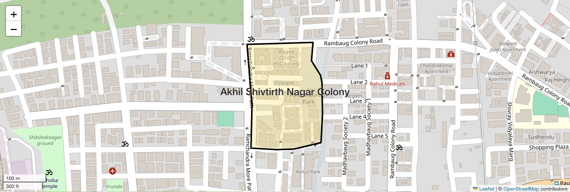 Location Map of Akhil Shivtirth Nagar Colony, Pune