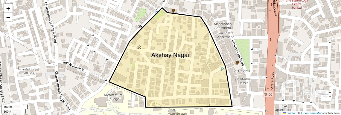 Location Map of Akshay Nagar, Pune