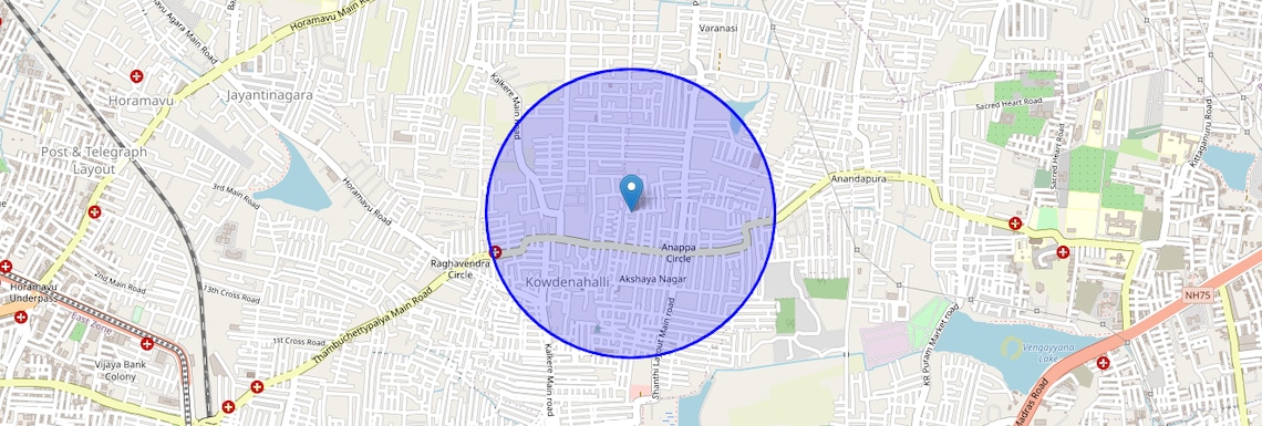 Location Map of Akshya Nagar, Bangalore