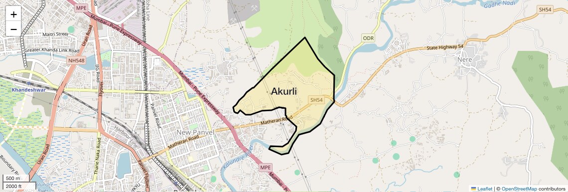 Location Map of Akurli, Navi Mumbai