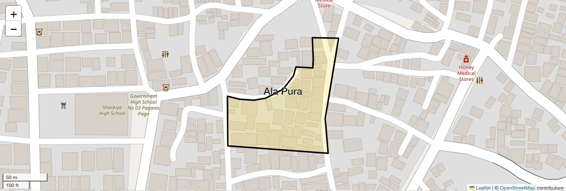 Location Map of Ala Pura, Indore