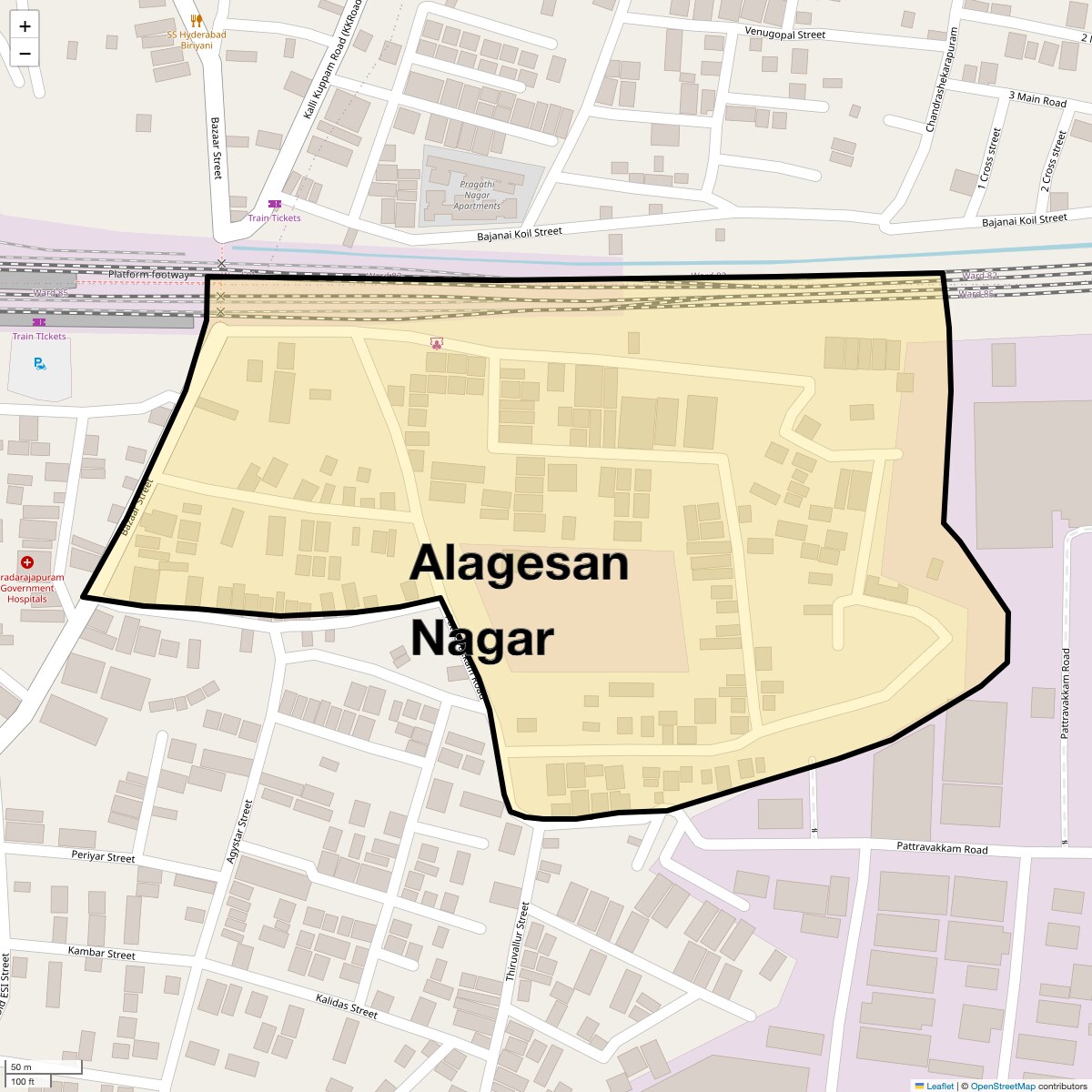 Location Map of Alagesan Nagar, Chennai