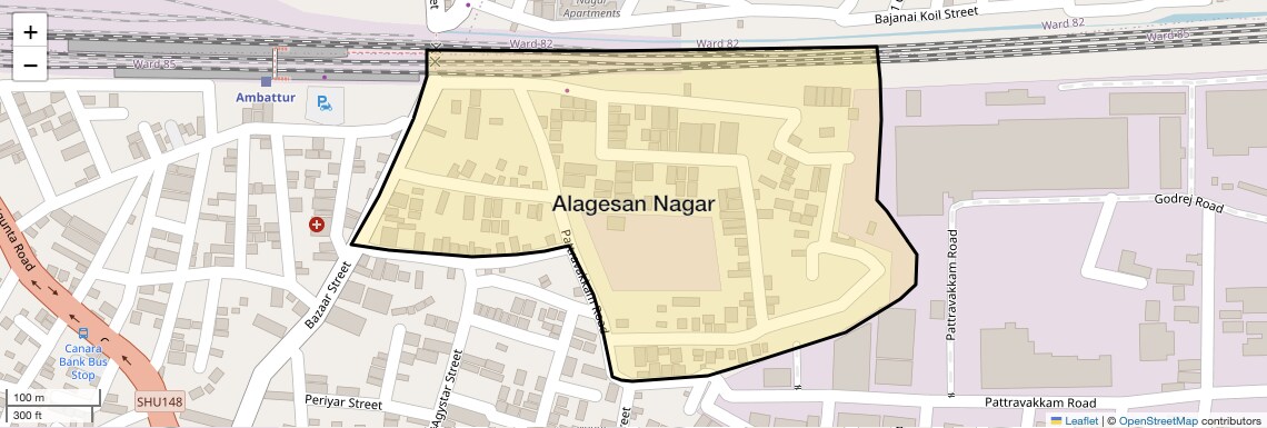 Location Map of Alagesan Nagar, Chennai