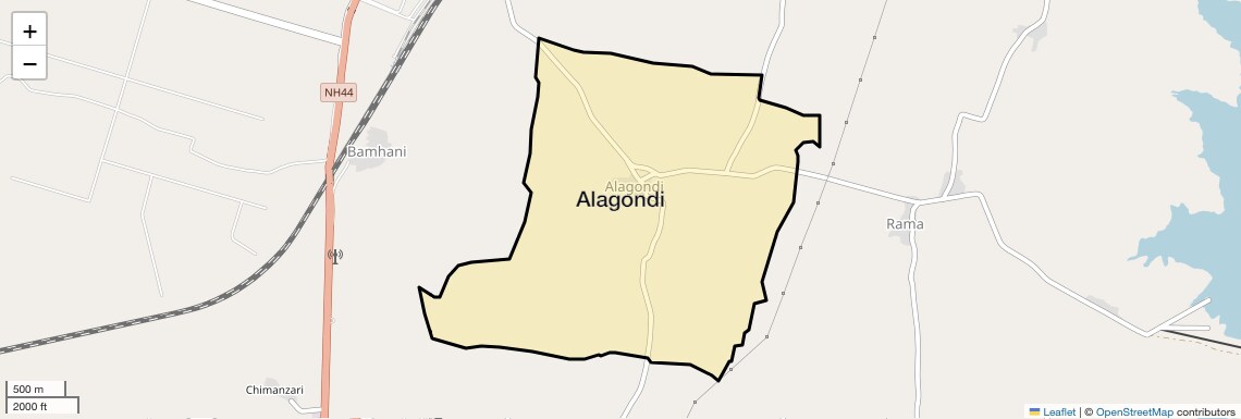 Location Map of Alagondi, Nagpur
