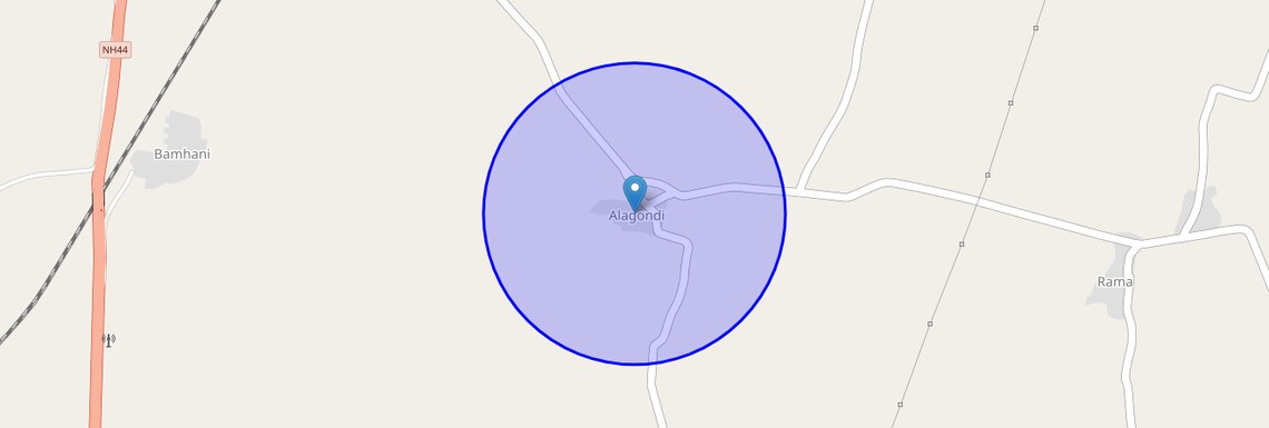 Location Map of Alagondi, Nagpur
