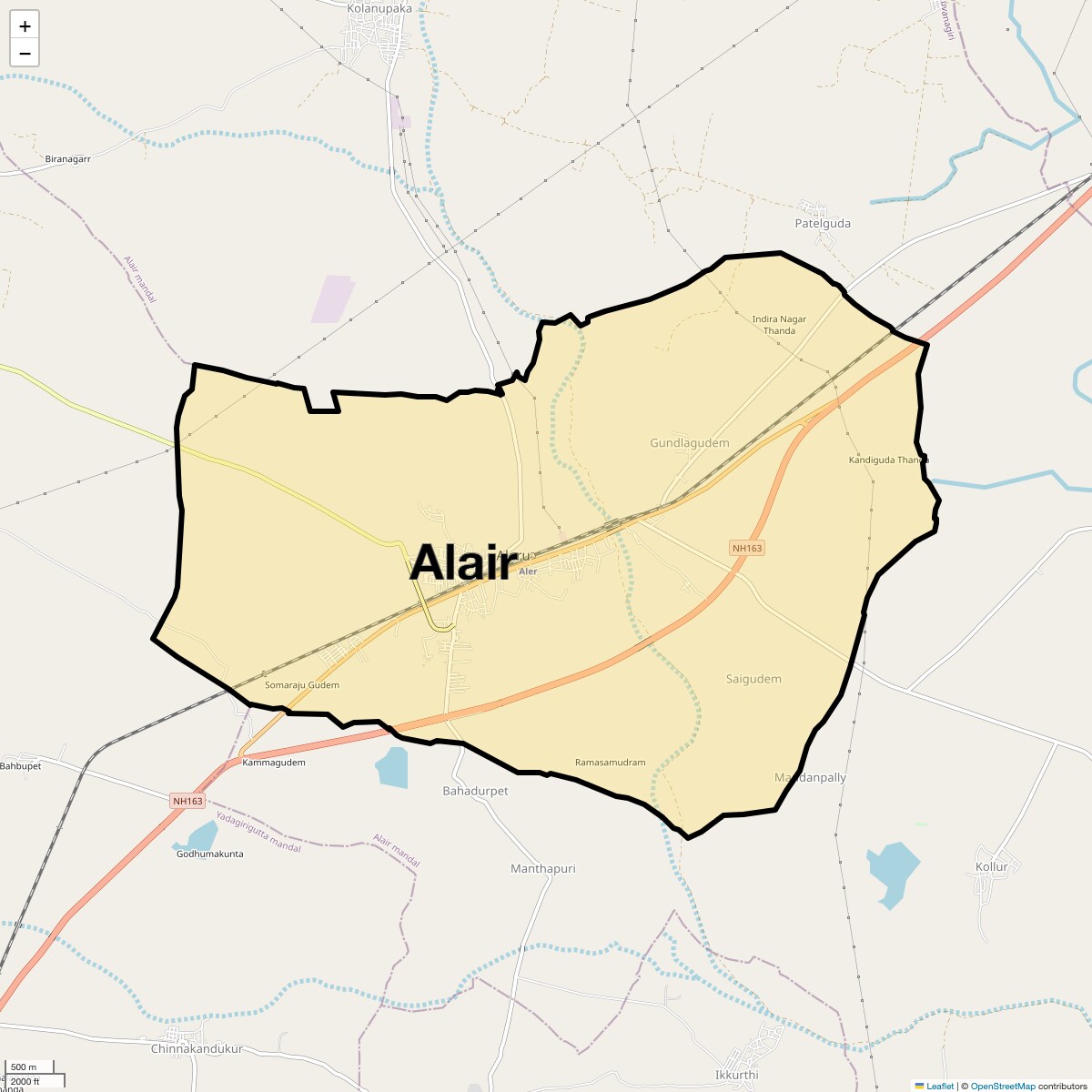 Location Map of Alair, Hyderabad