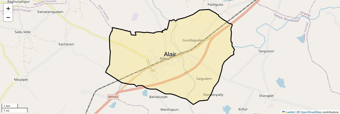 Location Map of Alair, Hyderabad