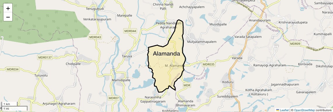 Location Map of Alamanda, Vizag