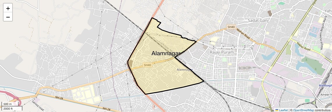 Location Map of Alamnagar, Lucknow