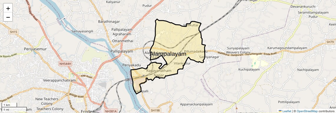 Location Map of Alampalayam, Coimbatore