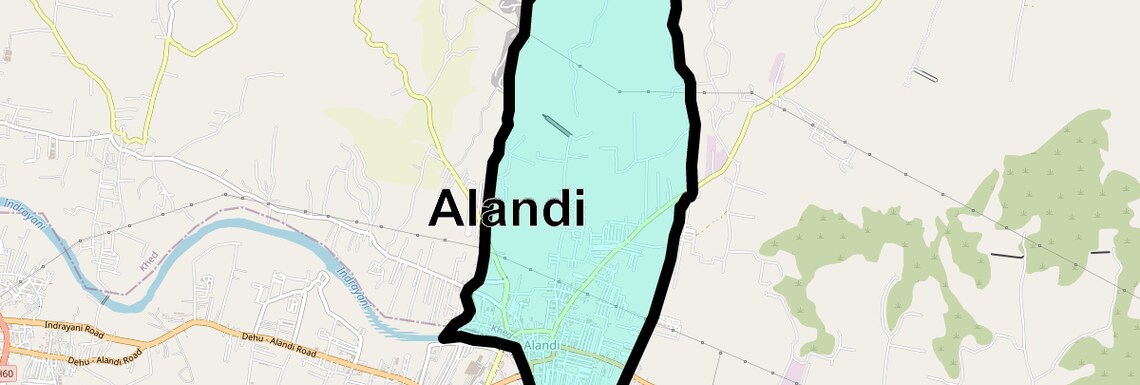 Location Map of Alandi, Pune