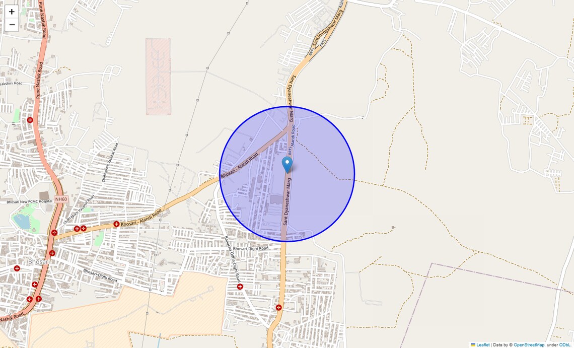 Location Map of Alandi Road, Pune