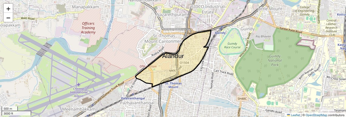 Check Time Travel of Alandur, Chennai