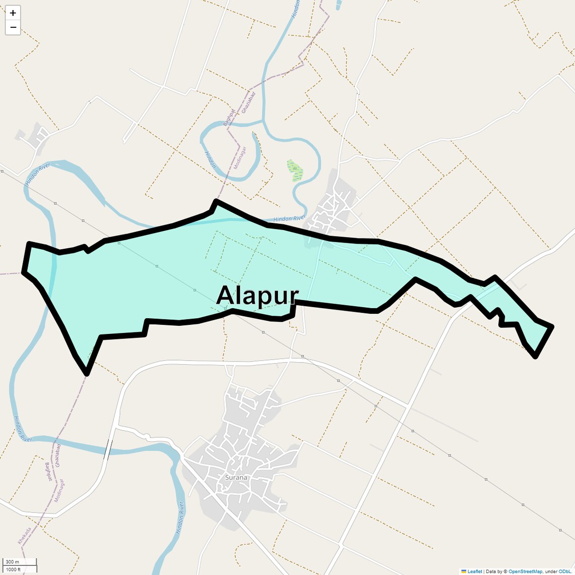 Location Map of Alapur, Ghaziabad