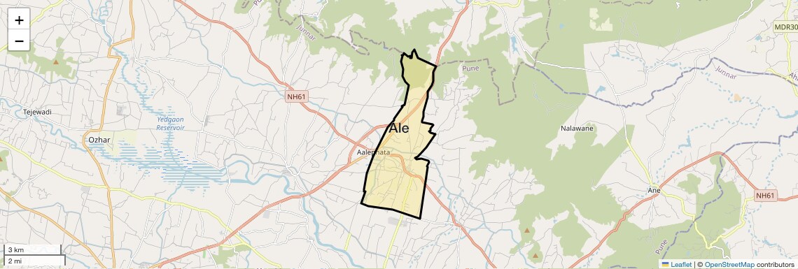 Location Map of Ale, Pune