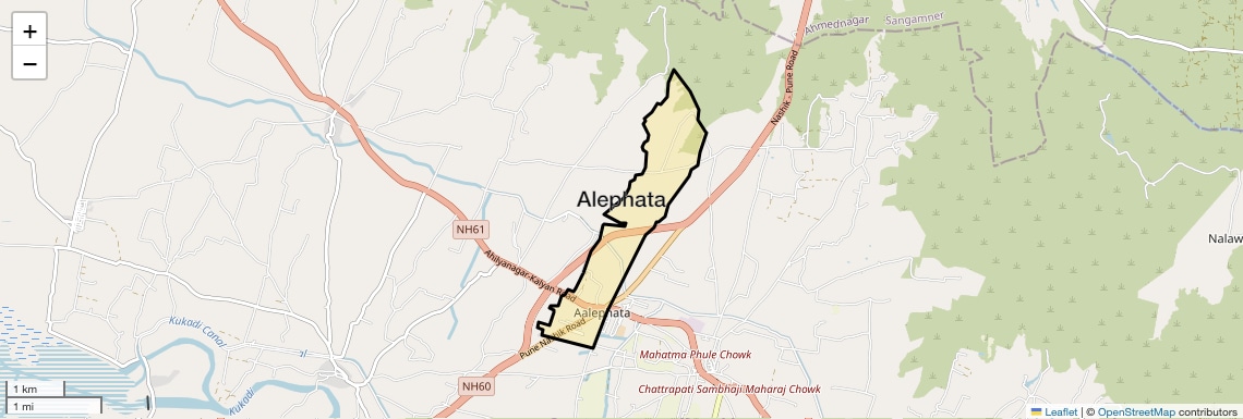 Location Map of Alephata, Pune