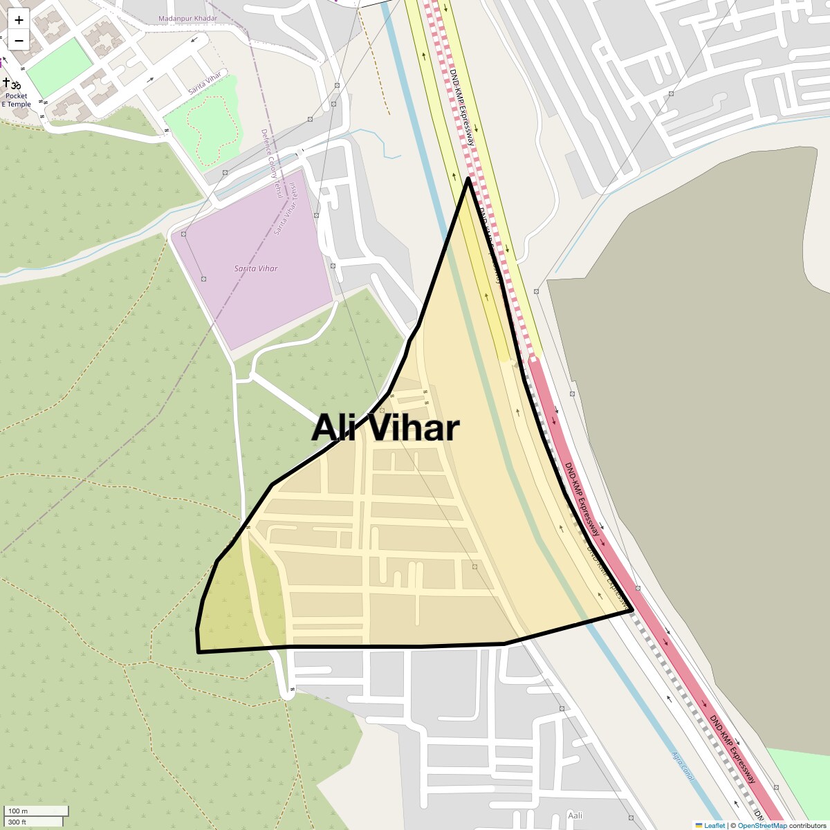 Location Map of Ali Vihar, Delhi