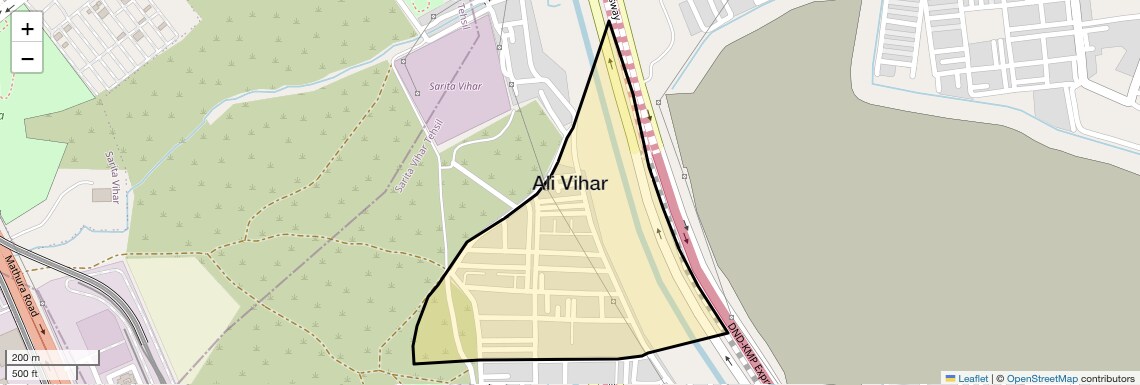 Location Map of Ali Vihar, Delhi