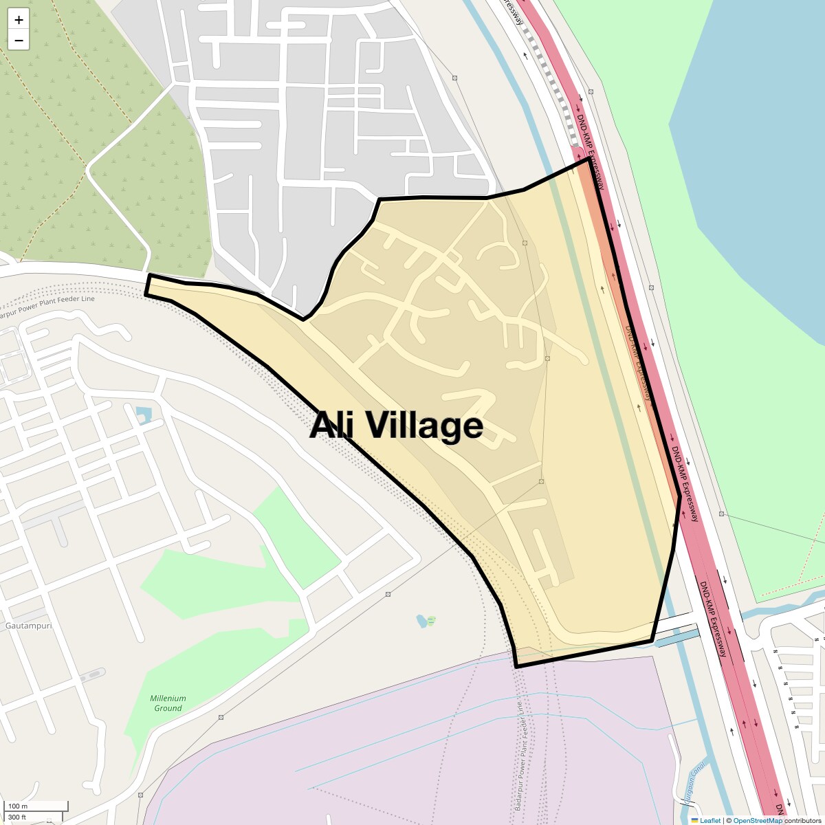 Location Map of Ali Village, Delhi