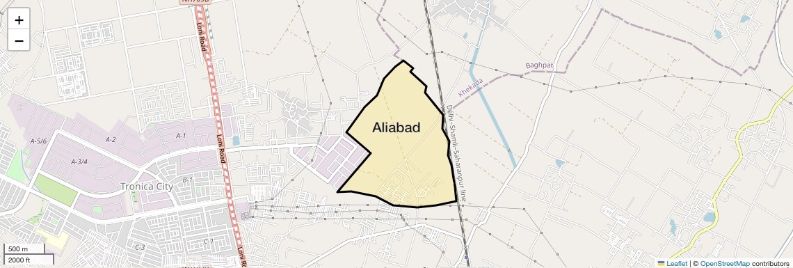 Location Map of Aliabad, Ghaziabad