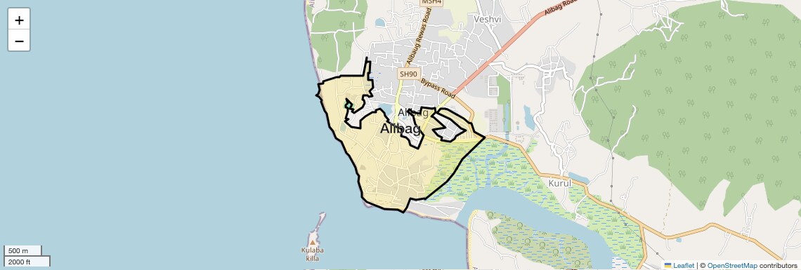 Location Map of Alibag, Navi Mumbai