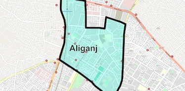 Location Map of Aliganj, Lucknow