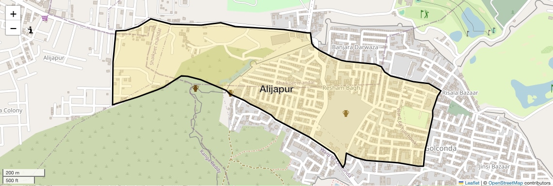 Location Map of Alijapur, Hyderabad