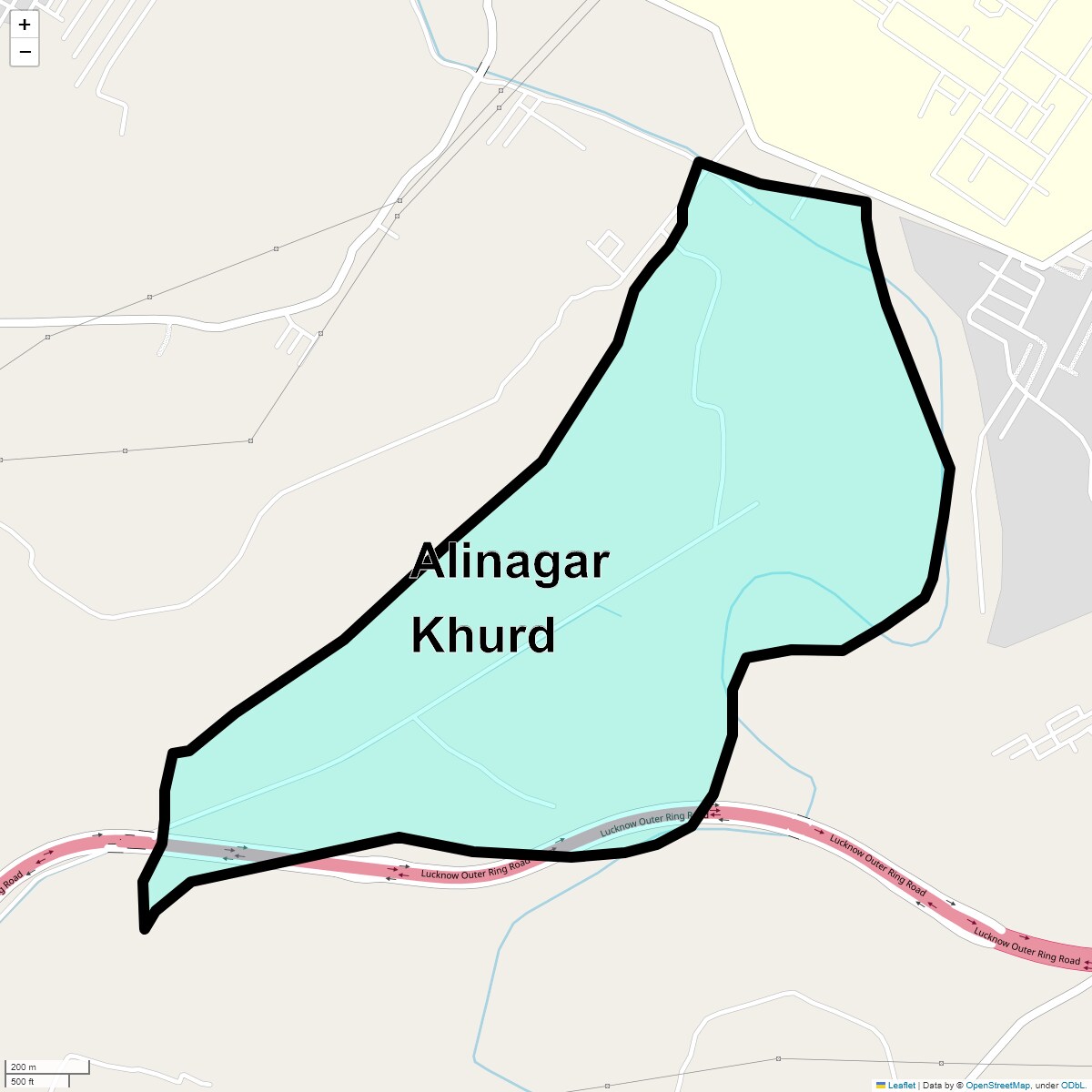 Location Map of Alinagar Khurd, Lucknow