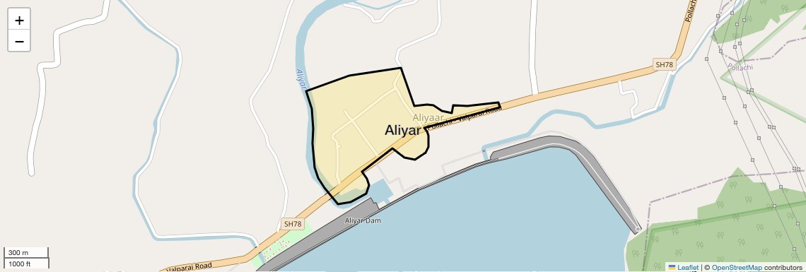 Location Map of Aliyar, Coimbatore