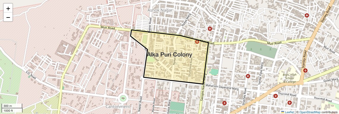 Location Map of Alka Puri Colony, Allahabad