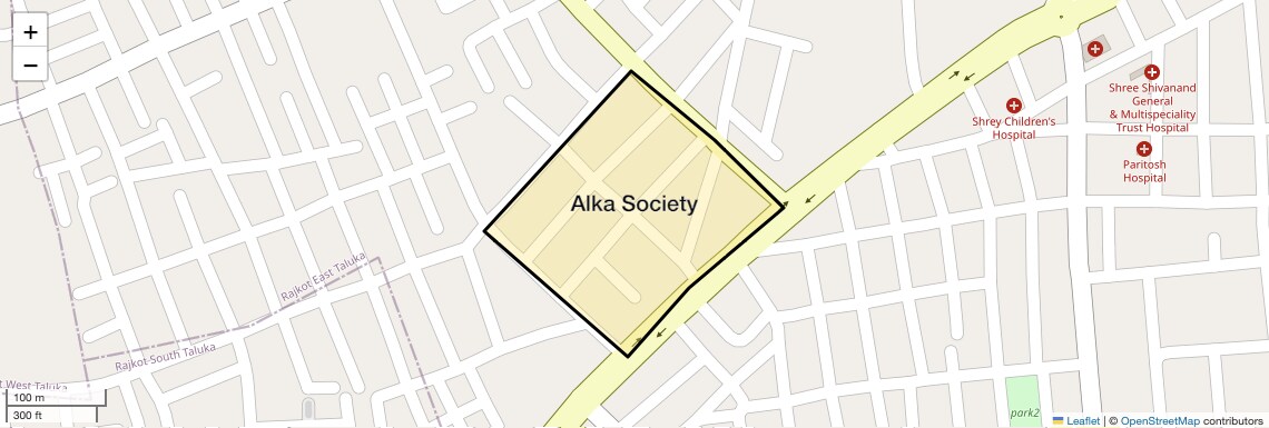 Location Map of Alka Society, Rajkot