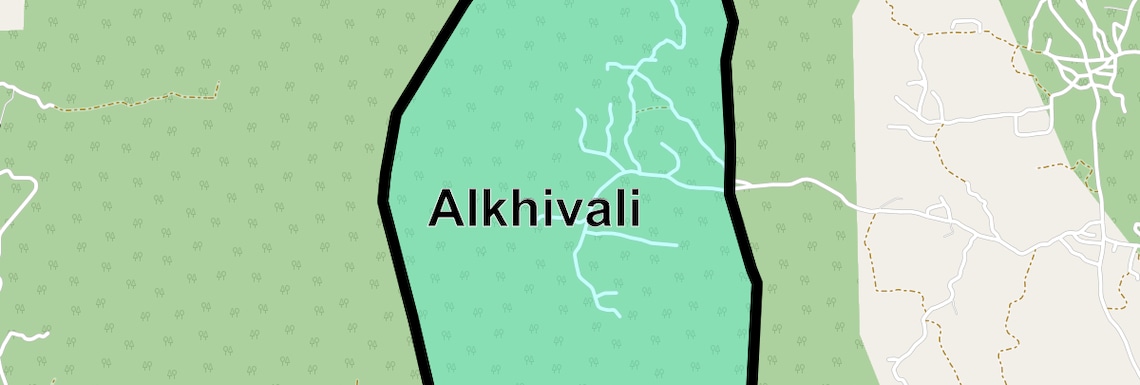 Location Map of Alkhivali, Thane