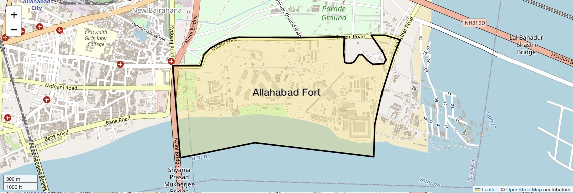 Location Map of Allahabad Fort, Allahabad