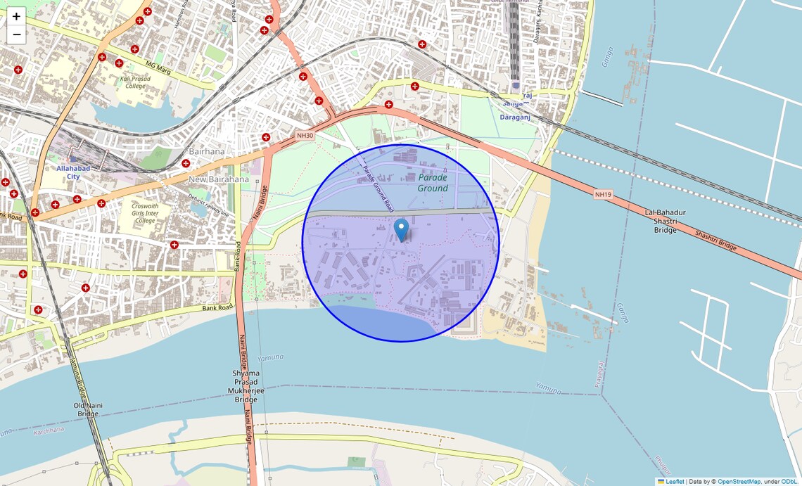 Location Map of Allahabad Fort, Allahabad