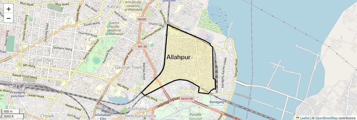Location Map of Allahpur, Allahabad