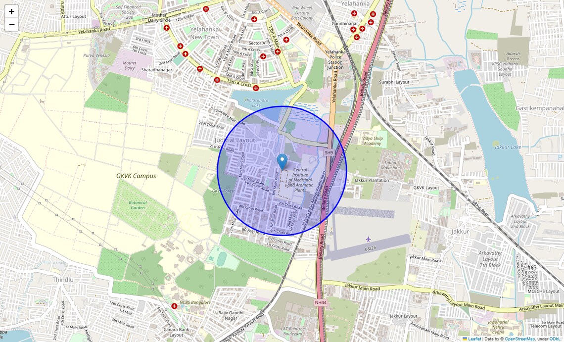Location Map of Allalasandra, Bangalore