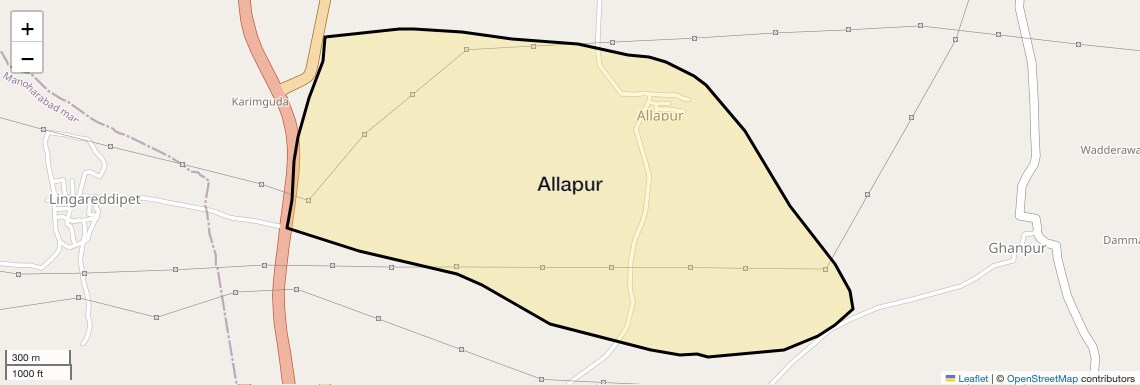 Location Map of Allapur, Hyderabad
