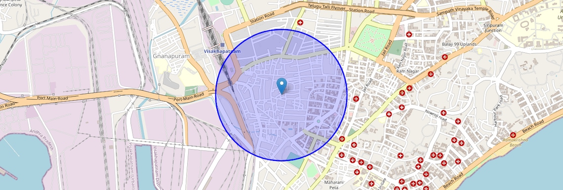 Location Map of Allipuram, Vizag