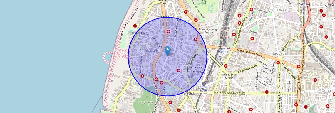 Location Map of Altamount Road, Mumbai