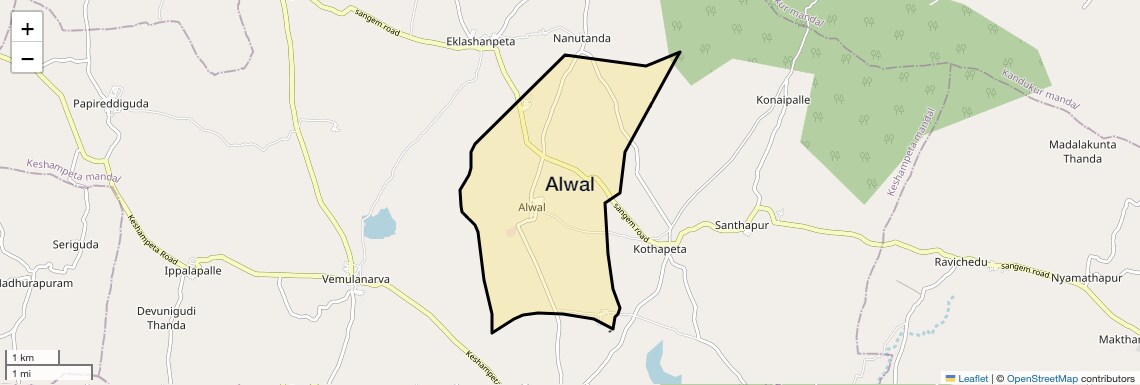 Location Map of Alwal, Hyderabad