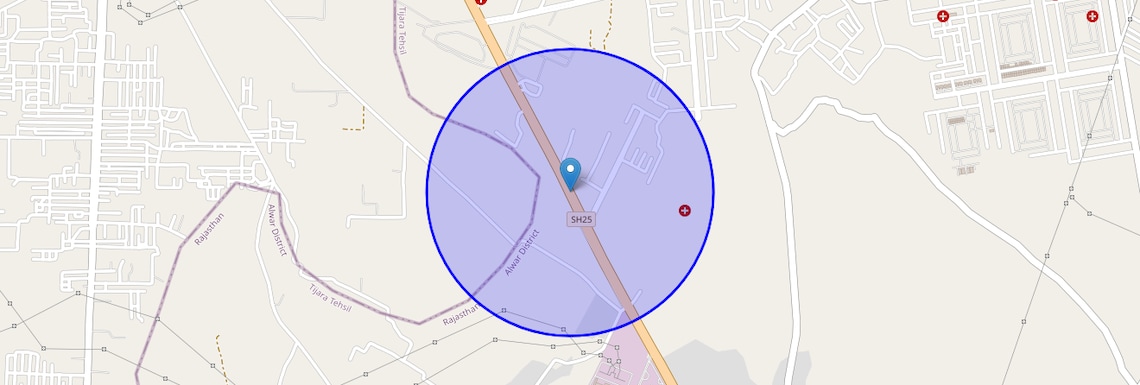 Location Map of Alwar Bypass Road, Bhiwadi