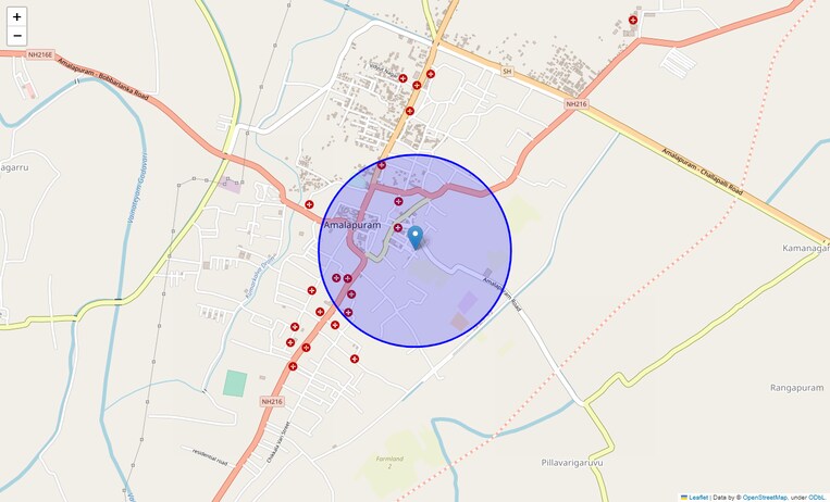 Location Map of Amalapuram