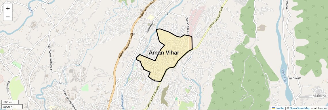 Location Map of Aman Vihar, Dehradun