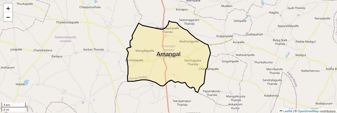 Location Map of Amangal, Hyderabad