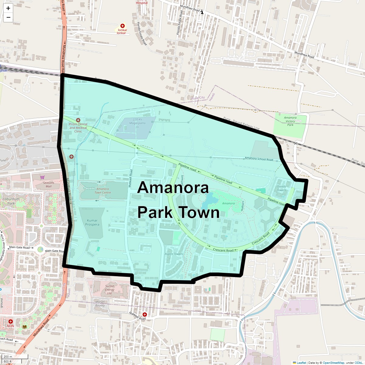 Amanora Park Town Map